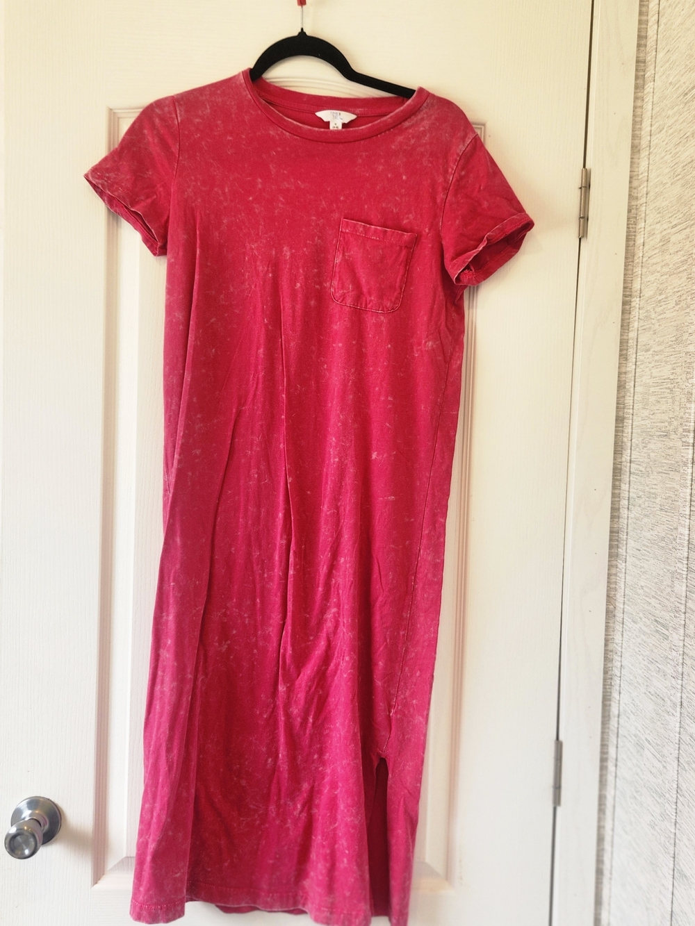 Time and Tru Faded Pink Maxi Dress with Chest Pocket S Euc